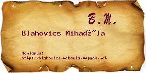 Blahovics Mihaéla névjegykártya